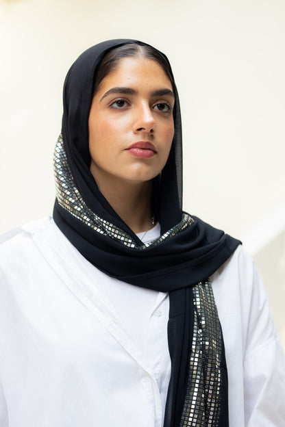 Lunar chiffon scarf.