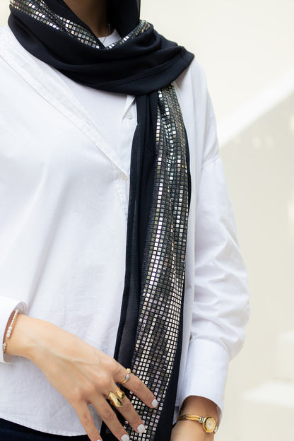 Lunar chiffon scarf.