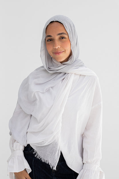 Gradia scarf/white&grey