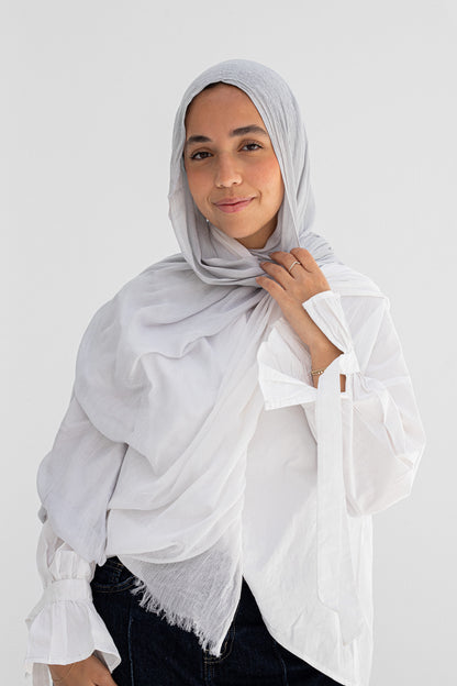 Gradia scarf/white&grey