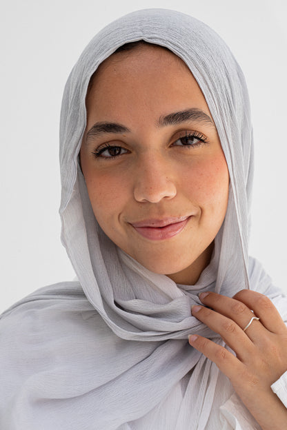 Gradia scarf/white&grey