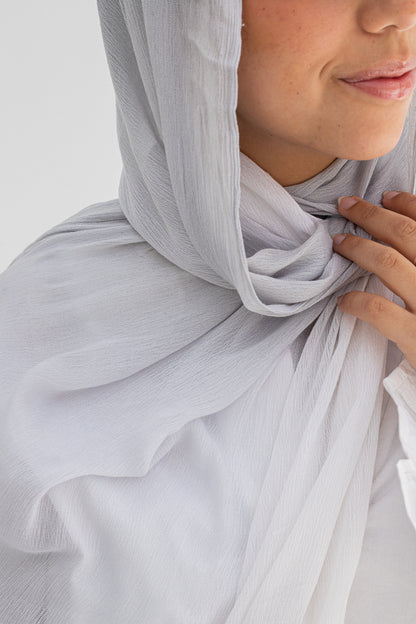 Gradia scarf/white&grey