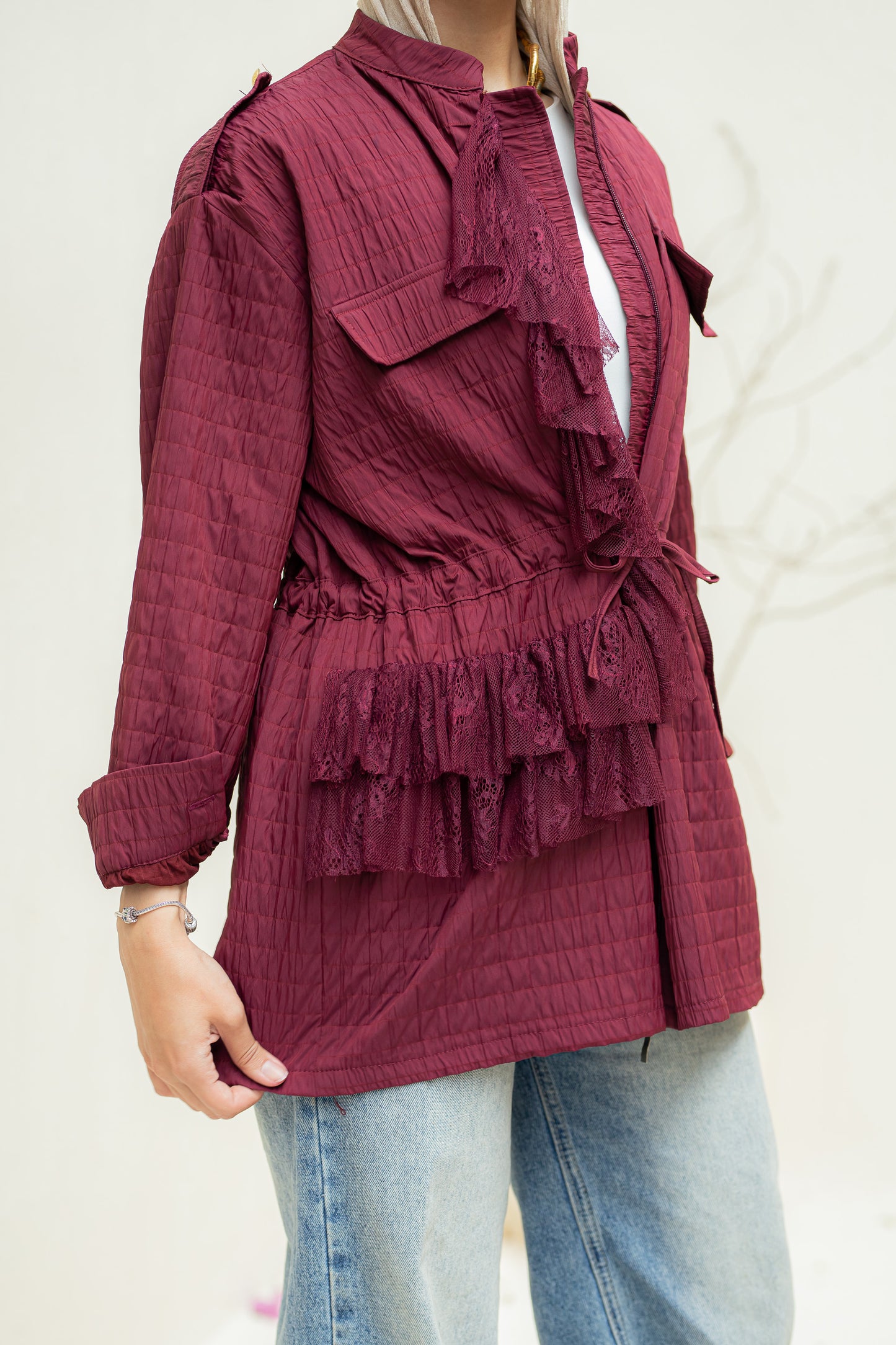 Ruffled lace jacket