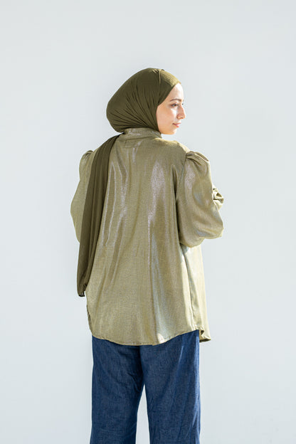 Ruffled linen blouse