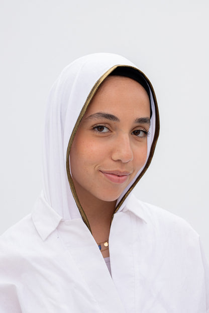 Shima scarf/offwhite with oxide border