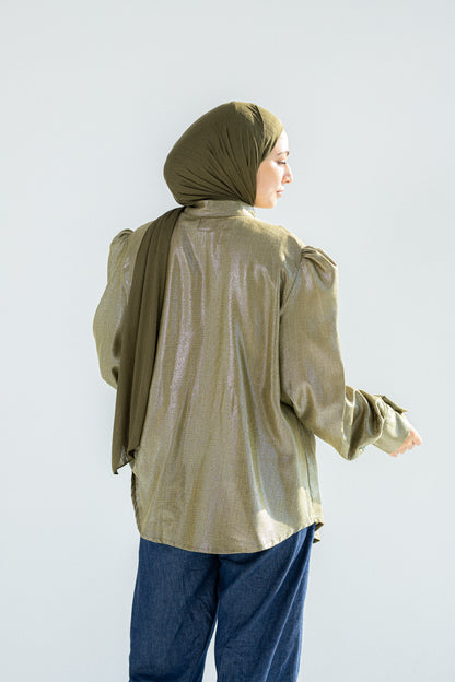 Ruffled linen blouse