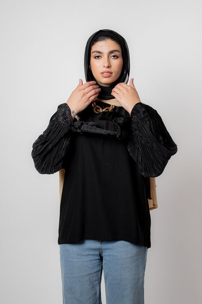 Pleated sleeve top
