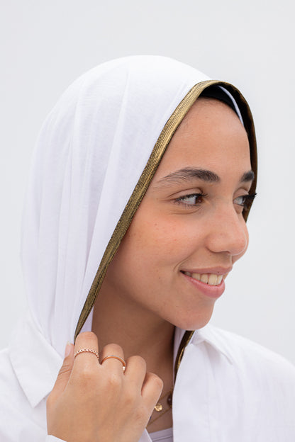 Shima scarf/offwhite with oxide border