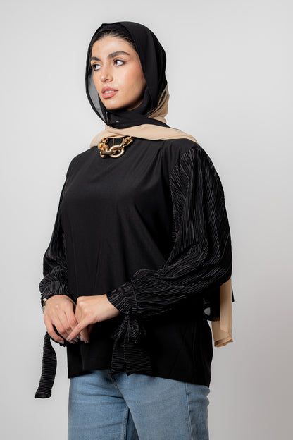 Pleated sleeve top