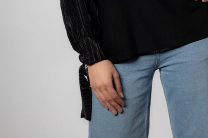 Pleated sleeve top