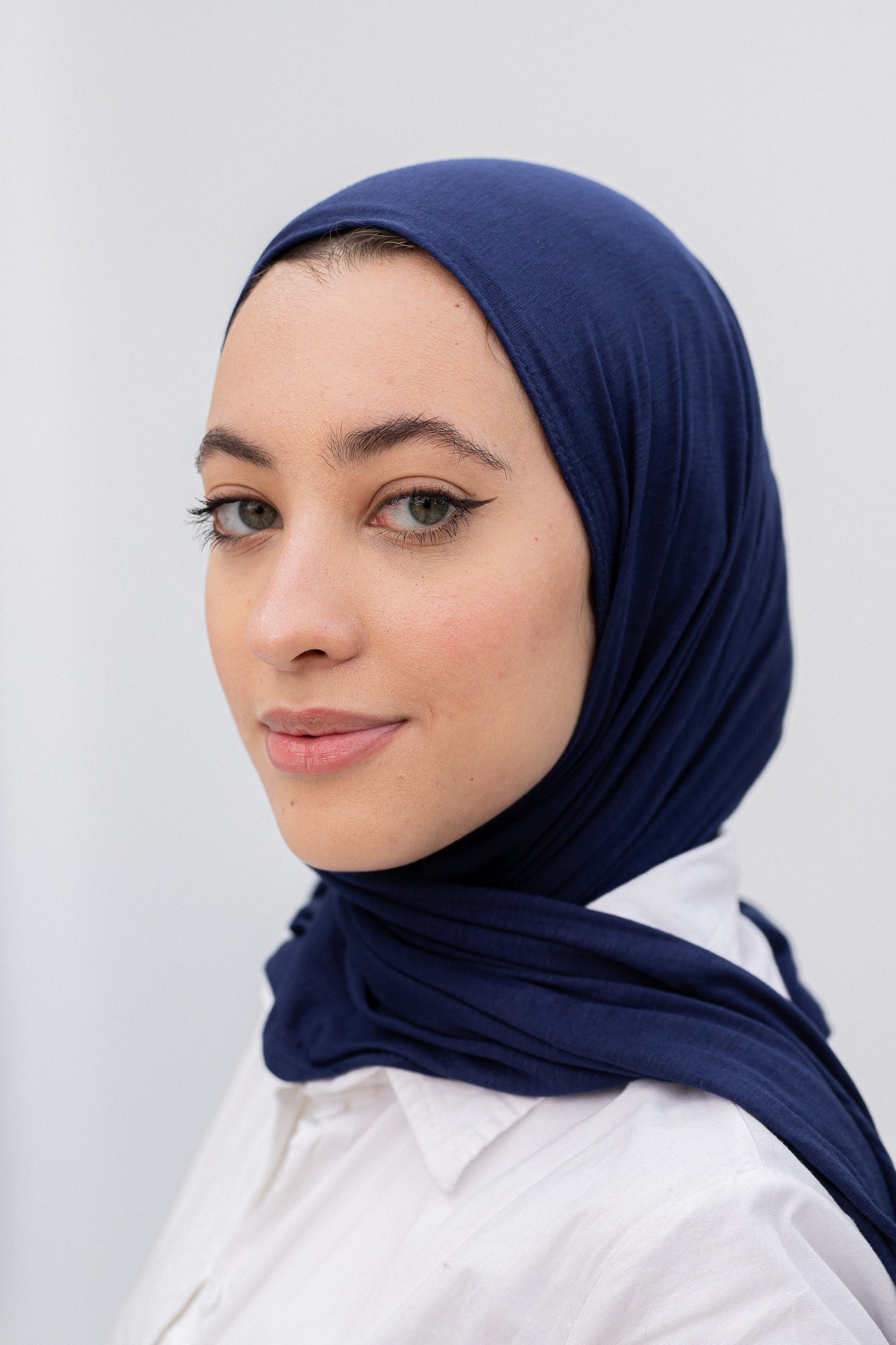 Navy blue slipon scarf