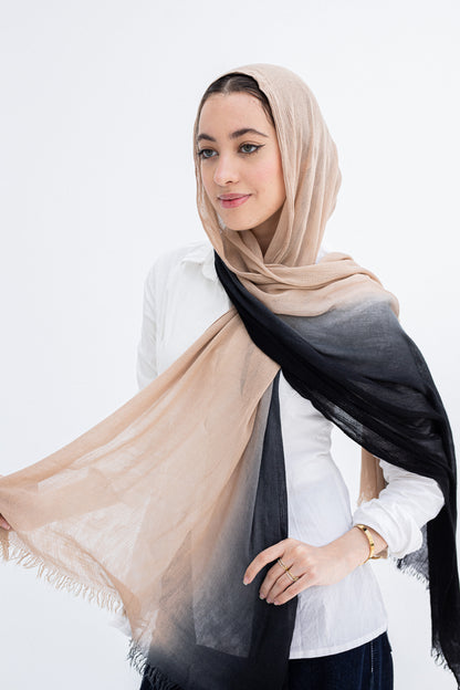 Gradia scarf/beige&black