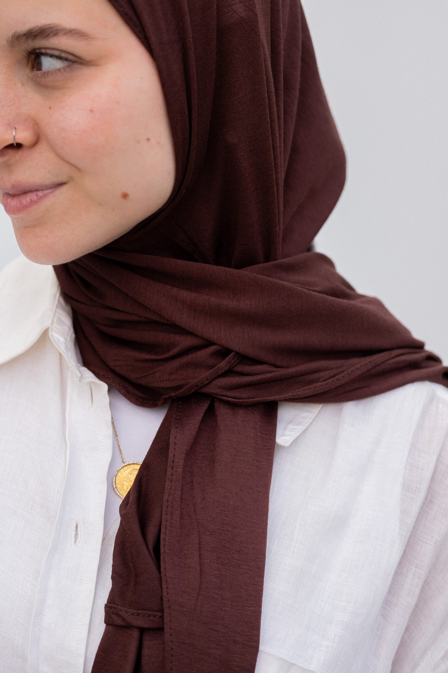 Brown slipon scarf