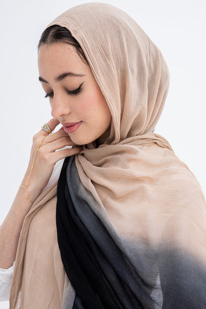 Gradia scarf/beige&black