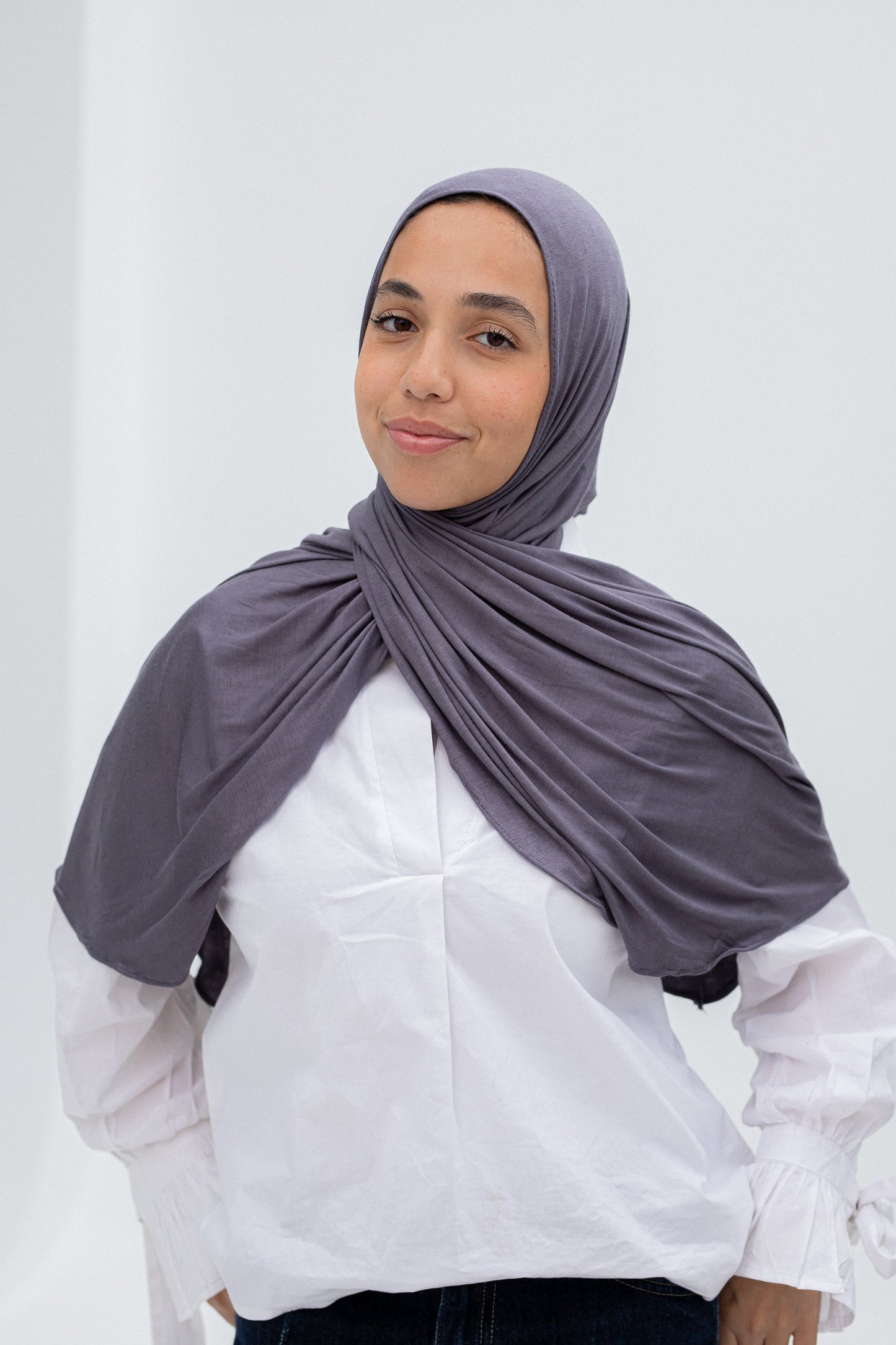 Dark grey slipon scarf