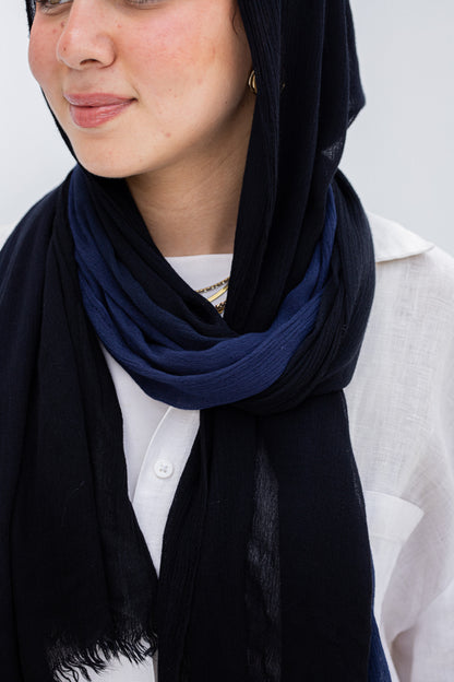 Gradia scarf/blue&blacl