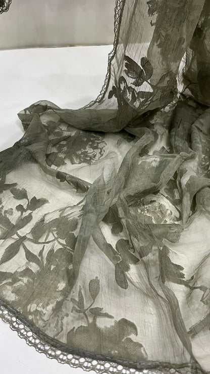 Olive velvet scarf