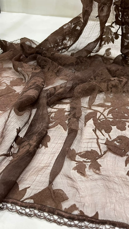 Brown velvet scarf